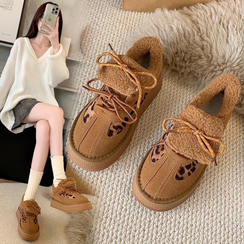 2024 Designer Moral Training Shoes Autumn Winter Women's Thick-soled Sports Hick-soled Cotton Warm Boots Women's Shoes