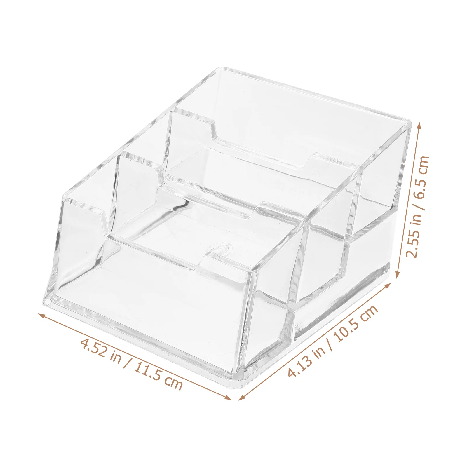 Soporte de acrílico para tarjetas de visita, organizador de escritorio transparente, pantalla de alta capacidad con 3 ranuras, adecuado para uso al por menor en la oficina, 2 uds.