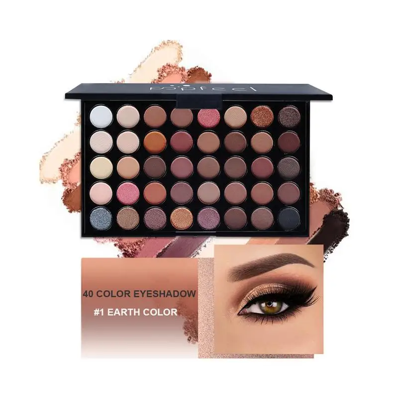 Kit de maquillage tout-en-un, palette de fards à barrage pailletés, pinceau correcteur, crayon pour les yeux, crayon pour les yeux, rouge à lèvres brillant, mascara primaire