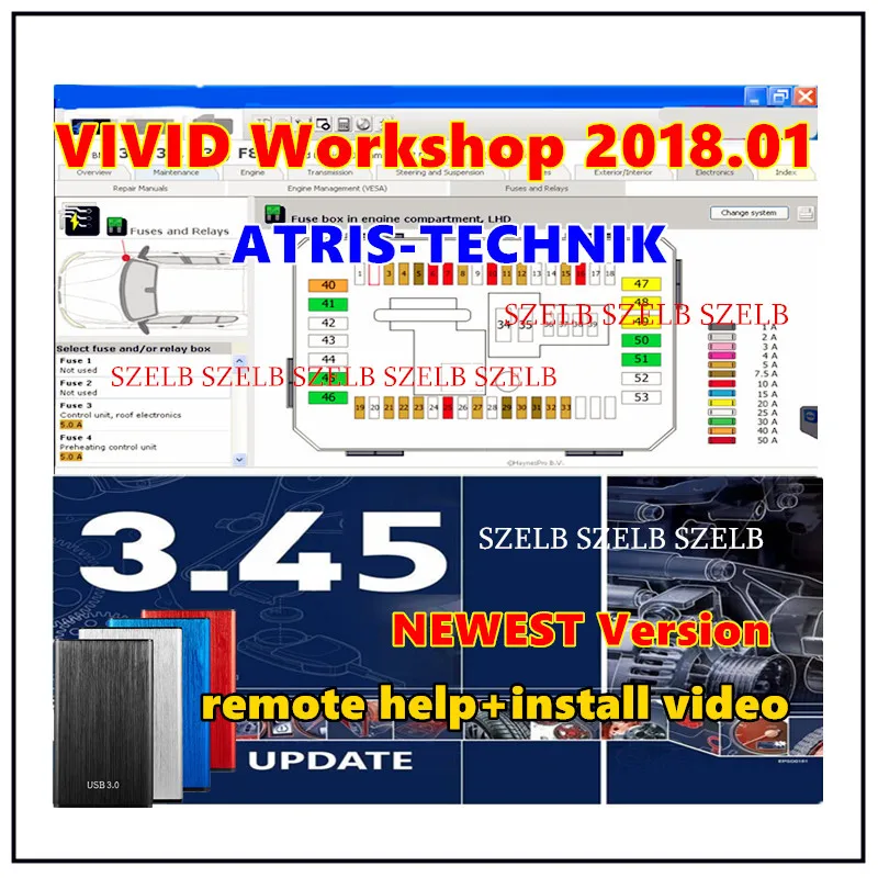 

Новейшие автоматические данные 3,45 + Автомобильная Vivid Workshop DATA 2018.01(Atris -Technik) Для европейских автомобилей Встановіть помощь +видео руководство