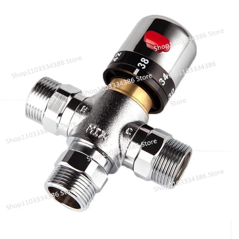 

Factory Direct Sales, Brass Chrome-plated Thermostatic Mixing Valve, Solar Water Heater Adjustable Thermostatic Valve, Anti-burn