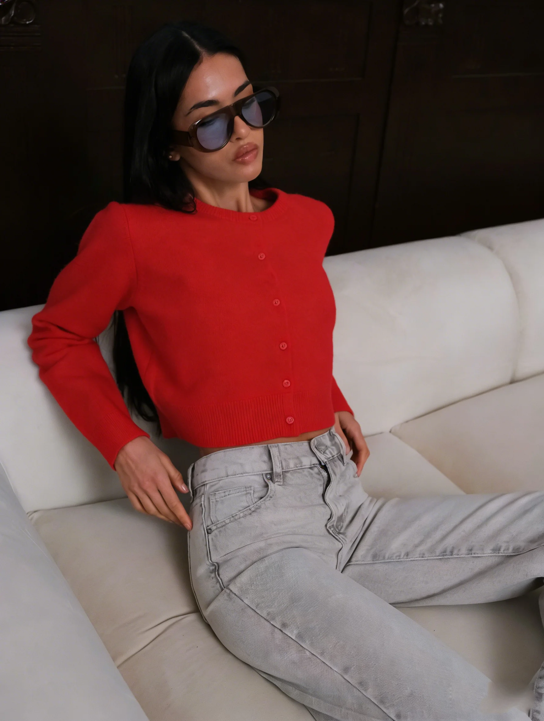 Women's Lightweight Open Front Knit Cardigan with Long Sleeves