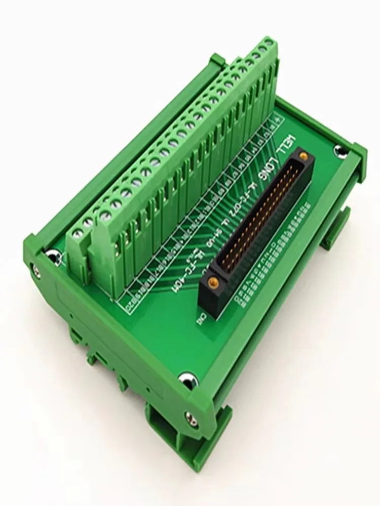 DIN Rail Mount FCN40P PLC Interface Module Male Header Breakout Board, Terminal Block, Connector FCN-364P040-AU