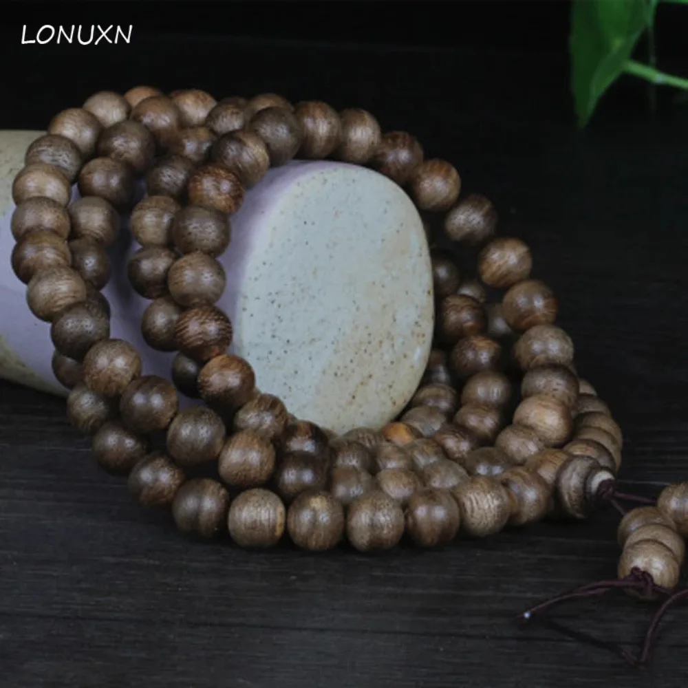 Authentic 3 size 6mm, 8mm, 10mm*108 beads High quality Kalimantan natural wood incense beads bracelet male women lovers gift