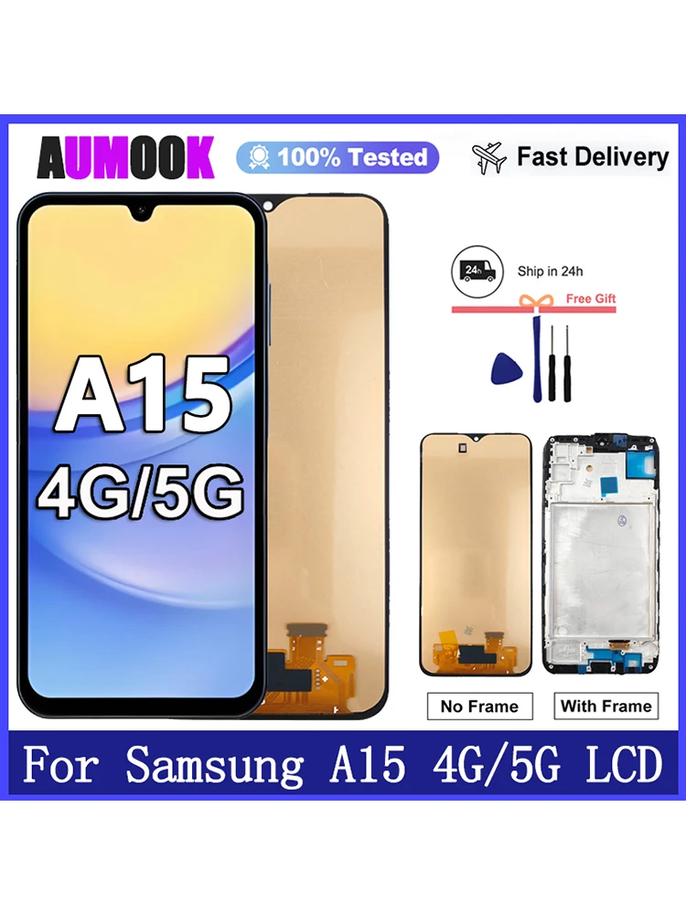 Neue AMOLED Display Für Samsung A15 4G 5G LCD Display Touchscreen Digitizer Montage Für Samsung A155F A156B display Ersatz