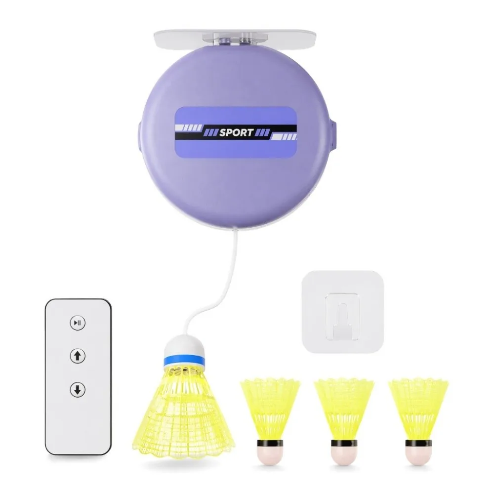 

8pcs Ceiling Mounted Badminton Trainer Height Adjustable Elastic Cord Badminton Rebound Trainer Snap Button ABS