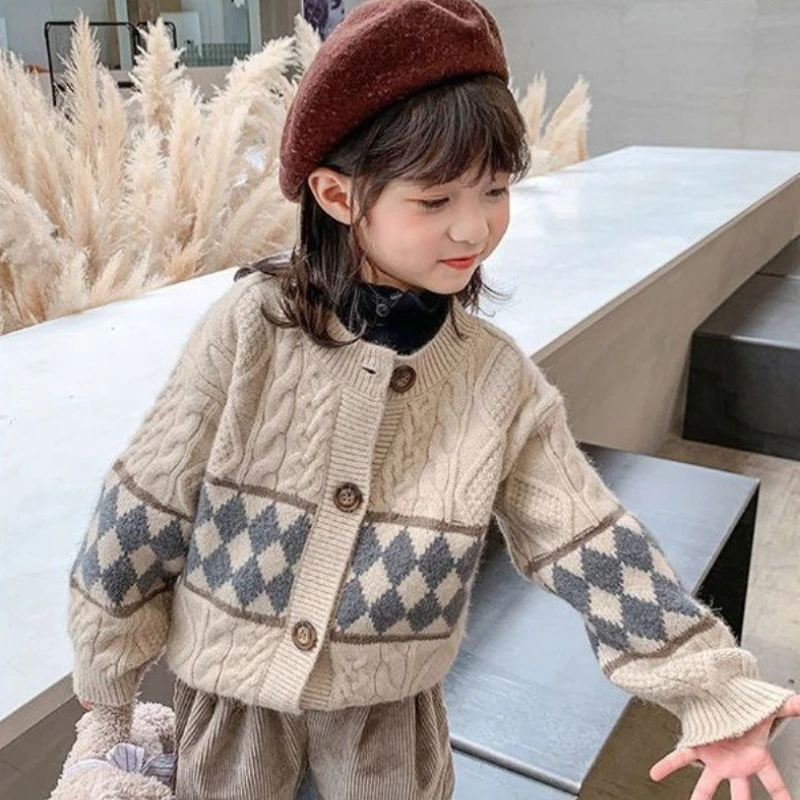 

Детский вязаный кардиган в корейском стиле, свитер на весну и осень, повседневная одежда унисекс для малышей — стильный и теплый для детей, мальчиков и девочек