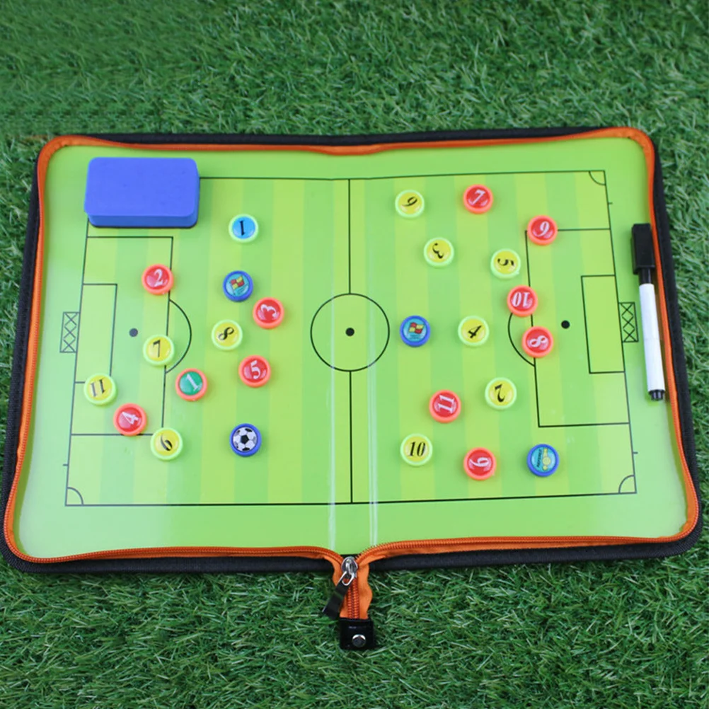 

1Set Zipper Soccer Coaching Board Sturdy Compact Football Training Board Match Organizer Soccer Clipboard