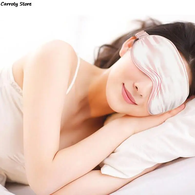 Ombretto a doppia faccia ombretto per dormire maschera per gli occhi 100% pura seta copertura benda sull'occhio benda ombretto salute sonno scudo ombretto