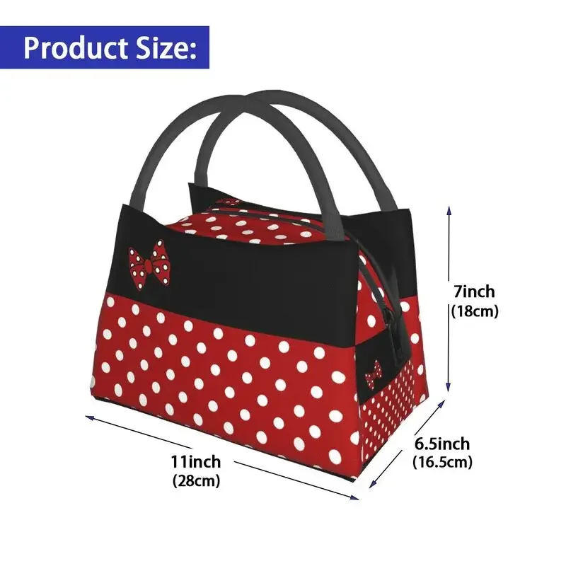 Cartoon Minnie Character Isolado Lunch Bag para Mulheres, Reutilizável, Bonito Anime, Refrigerador Térmico, Lancheira, Escritório, Piquenique, Viagem