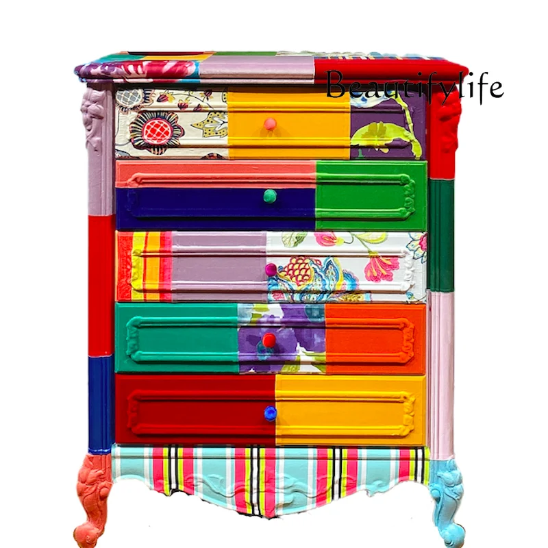 Solid wood simple modern living room locker bedroom American designer style high-end fashion