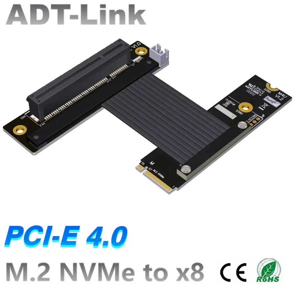 K*o様 8GBメモリ×2 ADT-Link-M.2 nvme-pci-express 4.0x8ライザーケーブル、オス-メス