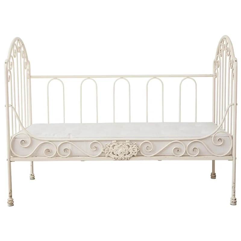 French balcony wind sofa casual wrought iron double chair with backrt retro old living room outdoor home