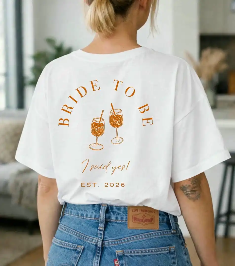 Team Bride Aperol Spritz Shirt  Personalized Hen Party T-shirt Double Faced Print Bride to Be Shirt Hen Party Outfit for Women