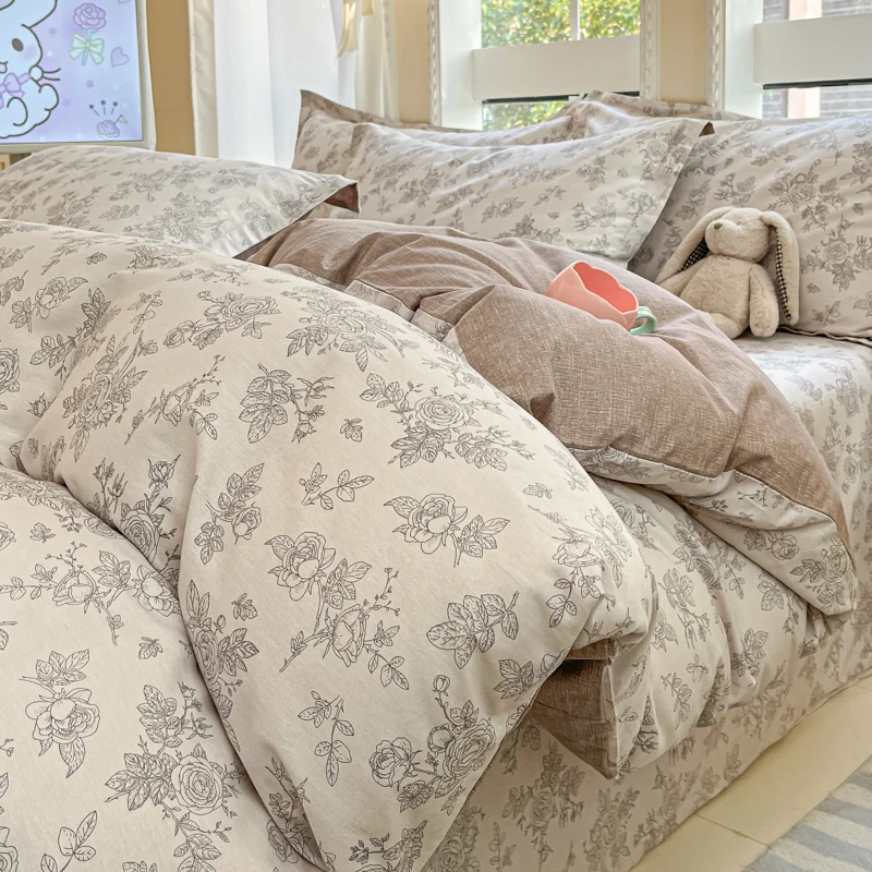 3pc/Set 100% Cotton Duvet Cover,Soft Skin-Friendly Fabric For Single Twin Multi-Size Bedding quilt cover set With Zipper,No Fill