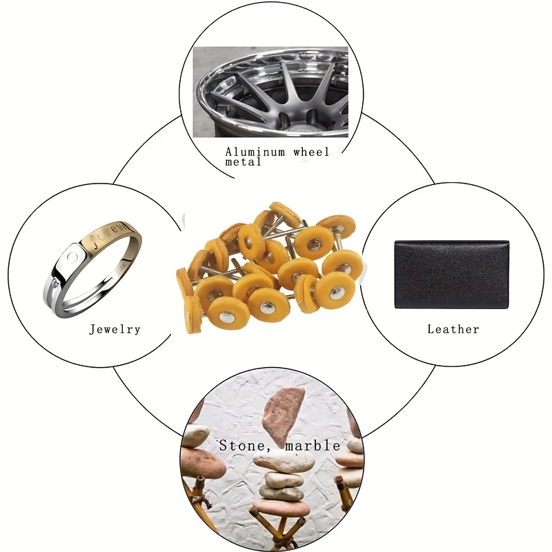 ล้อขัดสีเหลือง6/20ชิ้นชุดขัดแปรงขนาดเล็กสำหรับนาฬิกาและเครื่องประดับก้าน1/8เข้ากันได้กับเครื่องมือโรตารี่ส่วนใหญ่