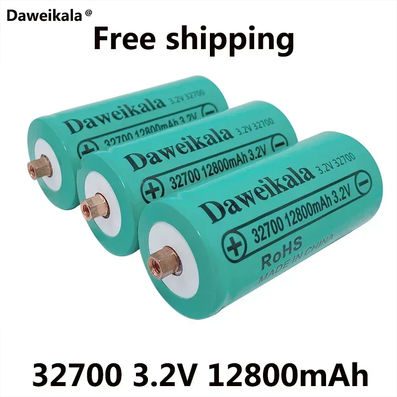 100% العلامة التجارية الجديدة 32700 12800mAh 3.2V lifepo4 بطارية قابلة للشحن المهنية بطارية ليثيوم فوسفات الحديد مع مسامير