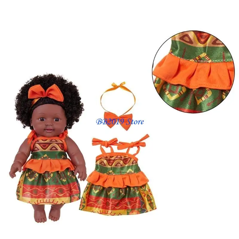 Q0KB – poupée noire 12 pouces, jouet poupée africaine avec robe, jeu rôle, cadeau d'anniversaire pour