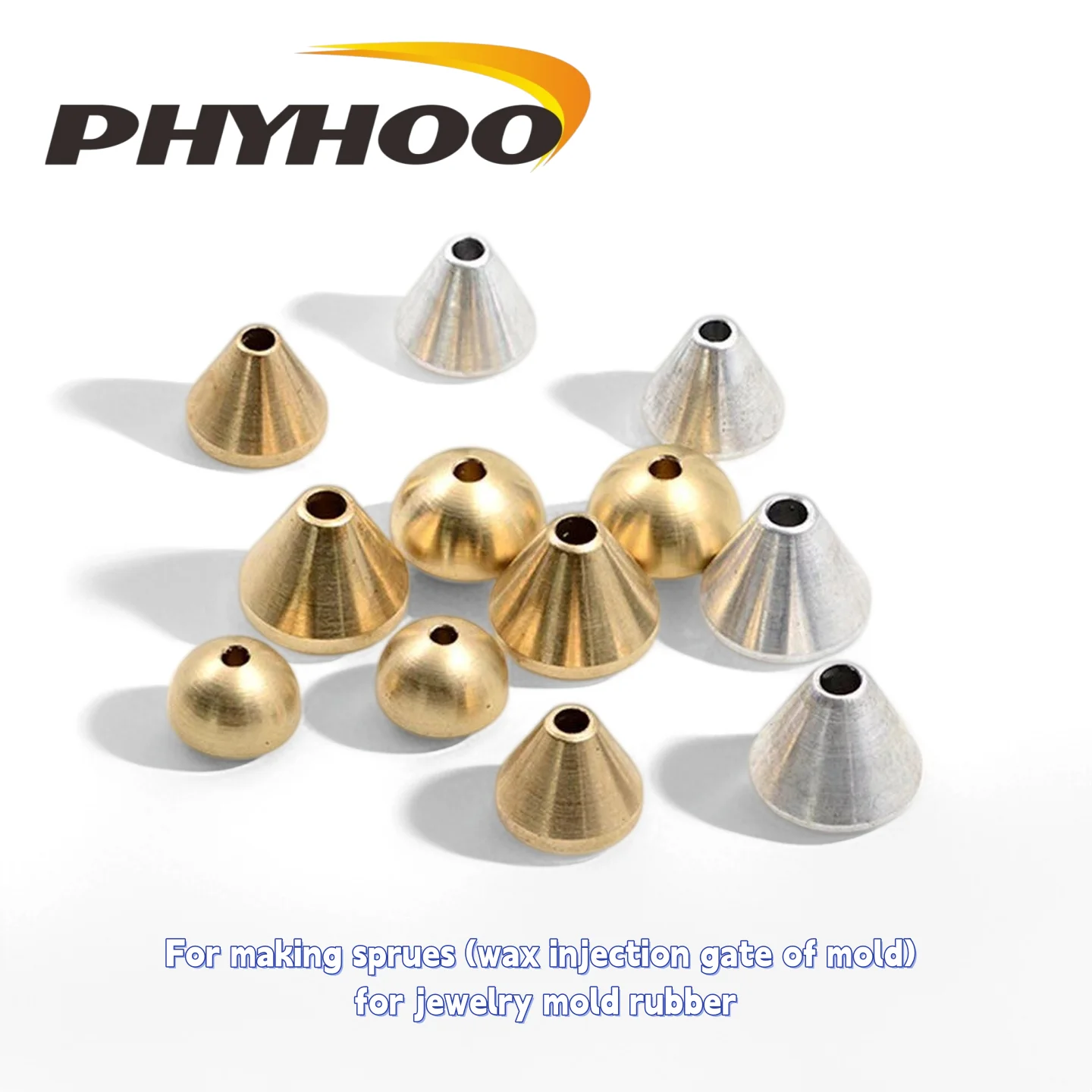 PHYHOO Silicone Molded Beads for Jewelry Casting Mould Frame Copper Aluminum Wax Injection Nozzle Jewellery Making Accessories ﻿