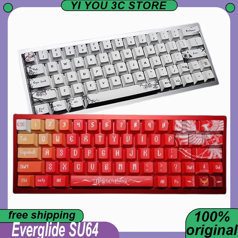 

Everglide SU64 Киберспортивная клавиатура Магнитная ось Переключатель эффектов Холла RT 0,001 мм Точность Всеклавишный АЦП Drict Link 234 кГц Скорость сканирования 8K