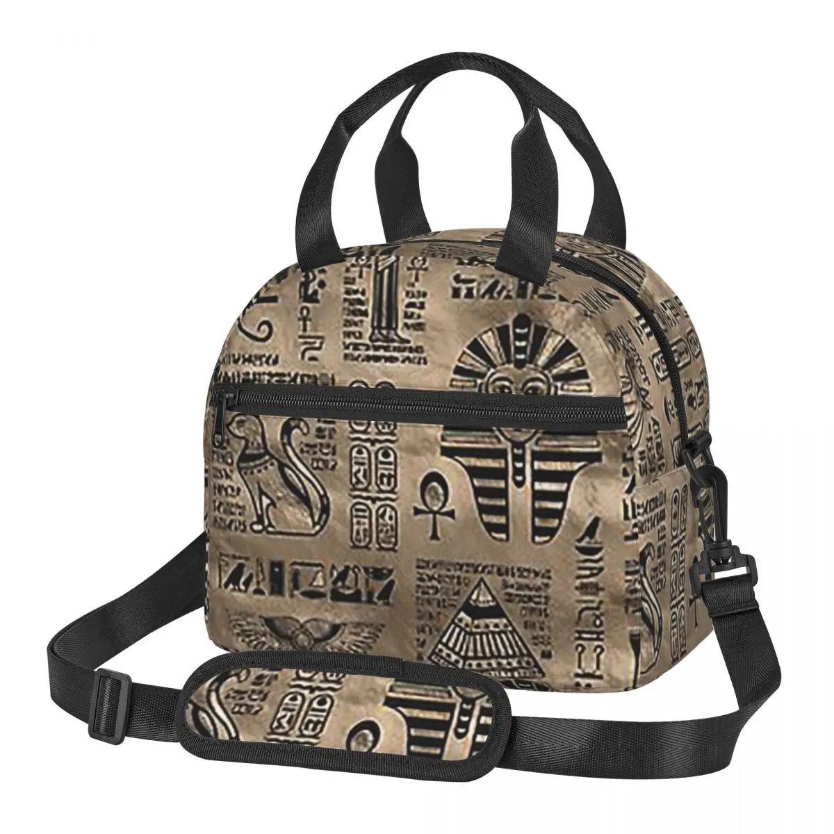 

Egyptian Hieroglyphs And Deities Lunch Bags Bento Box Lunch Tote Leakproof Picnic Bags Cooler Thermal Bag for Woman Kids Work