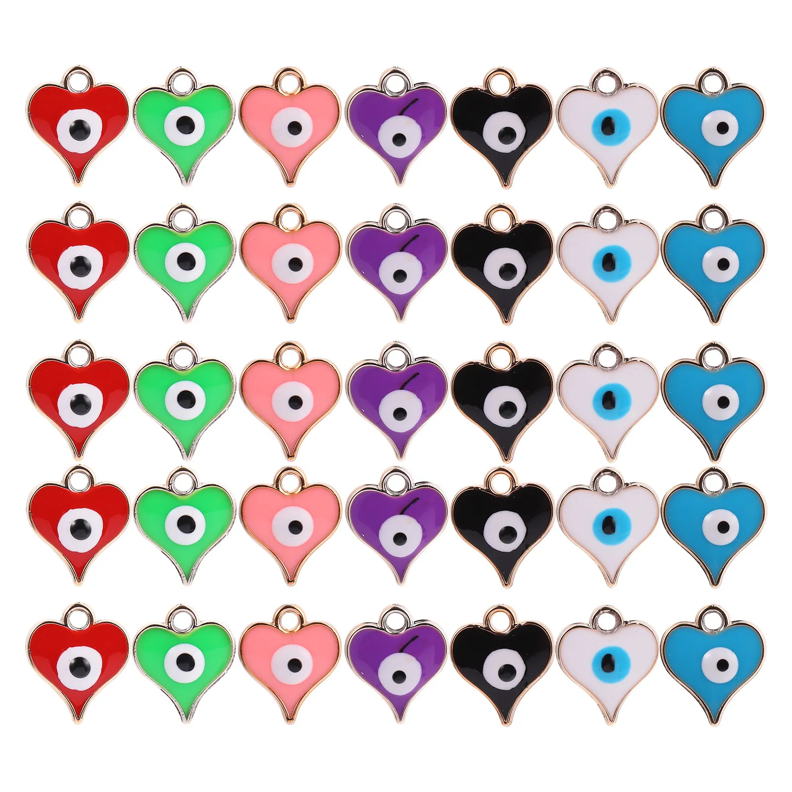 100Pcs Heart Shaped Fake Eyes Resin Charms for DIY Jewelry Making Handicrafts Decoration Tools Creative DIY Charms Accessories