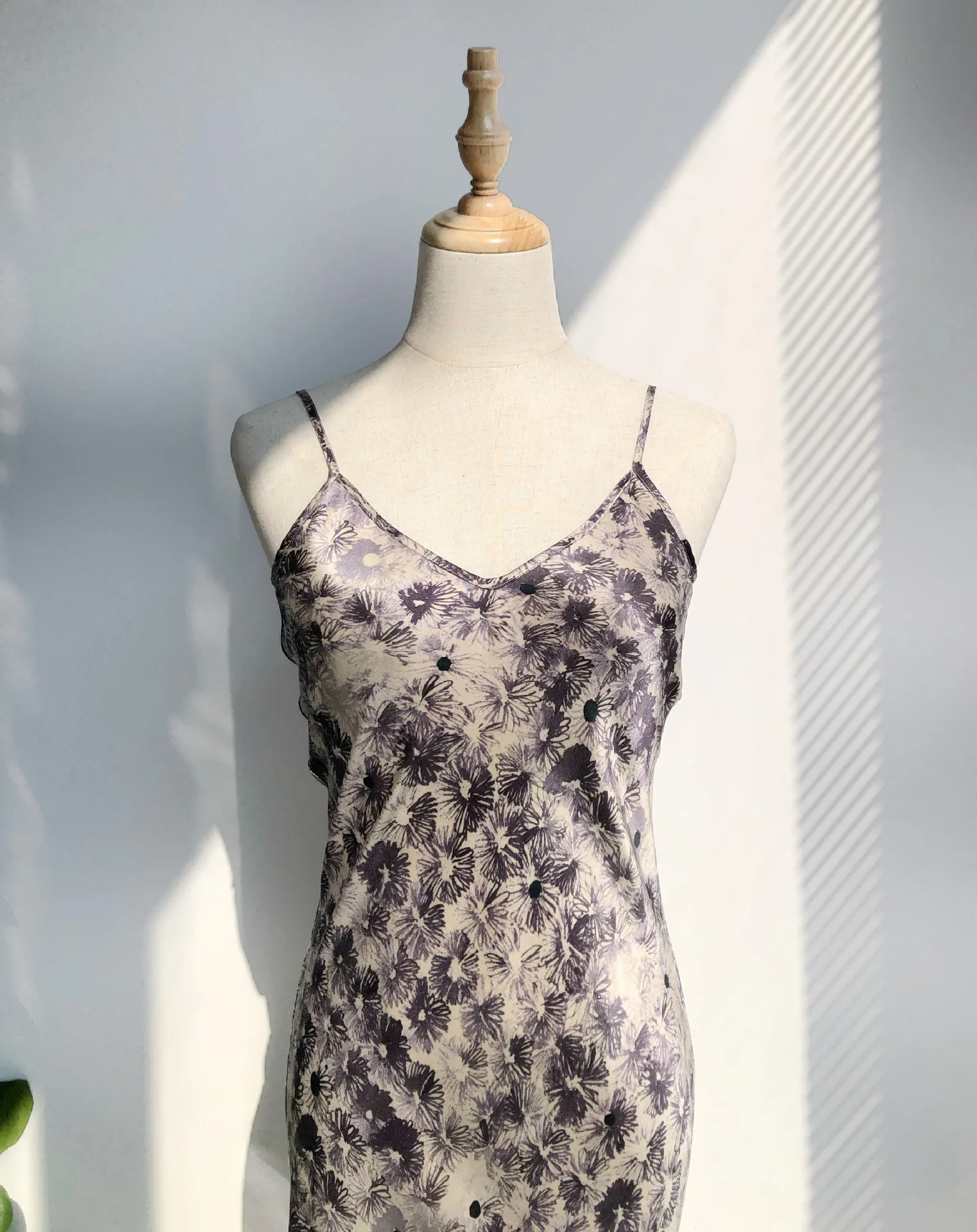 BirdTree 20MM 100% Moerbei Zijde Kalendula Print Jurk, Vrouw Zand Wassen Effen Satijn Bias-cut Slip Jurken, 2025 Nieuwe D57055JF