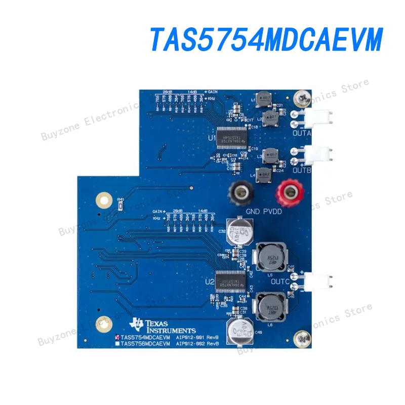 

TAS5754MDCAEVM TAS5754M digital I2S input, closed-loop audio class D amplifier, 1SPW modulation.