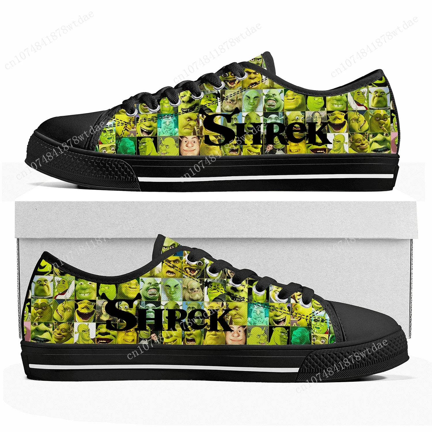 S-Shreks Low Top Sneakers Womens Mens Teenager High Quality Canvas Sneaker Casual Anime Cartoon Comics Manga Customize Shoes