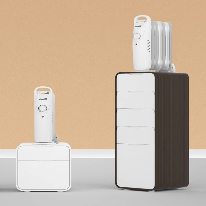 سخان مشعاع صغير مملوء بالزيت للمنزل، سخان مساحة كهربائي مع منظم حرارة ذكي، تسخين صامت وحماية من الأطراف