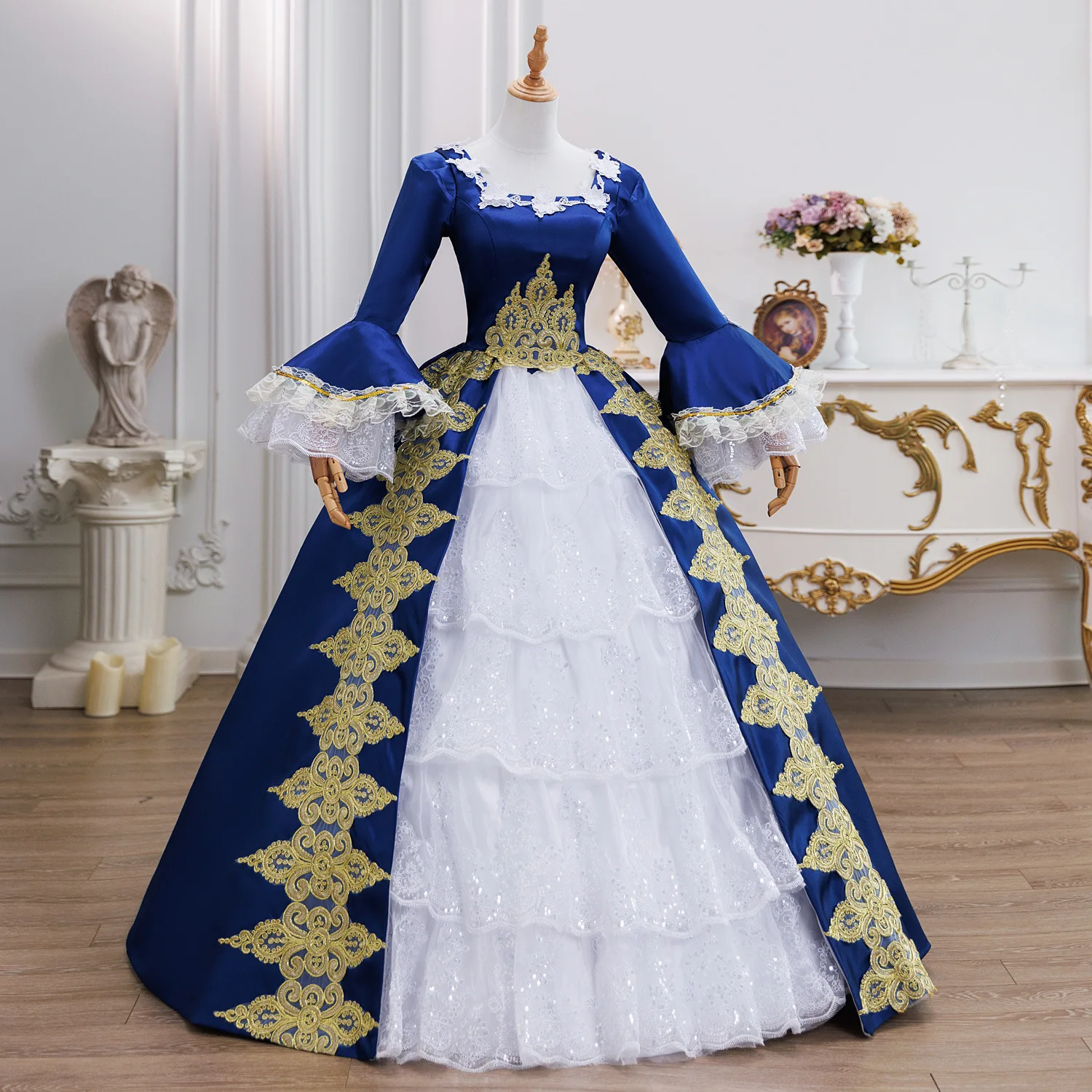 Robe de mariée géorgienne à lacets, robe de bal Marie Antoinette pour femmes, robe de soirée victorienne