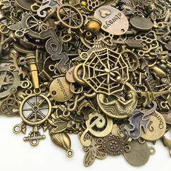 Vintage Color Mixed 20/30/50pcs Multi Styles Random Antique Bronze Charms Pendant Beads Handmade For DIY Jewelry Making Findings