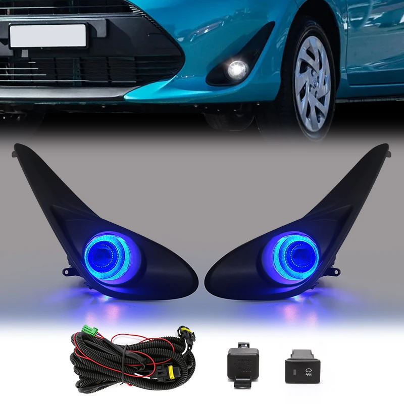 Led Fog Lamp DRL For Toyota Aqua Prius 2018 2019 Daytime Running Light Angel Eyes Front Bumper Driving Waterproof Accessories