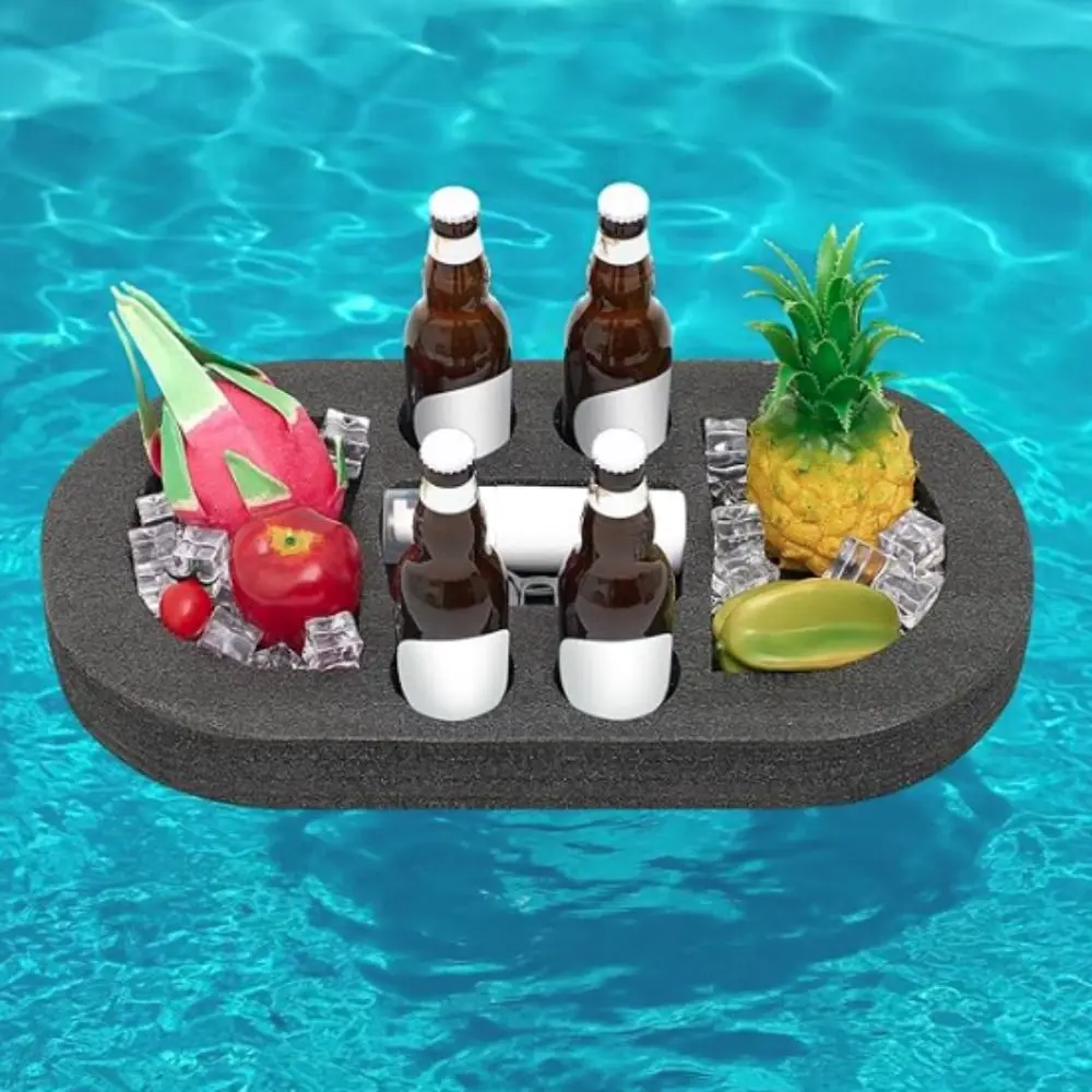 Multi-Function Swimming Pool Floating Tray Waterproof Multi-Hole Floating Drink Rack Stable Pool Drink Float Hot Spring