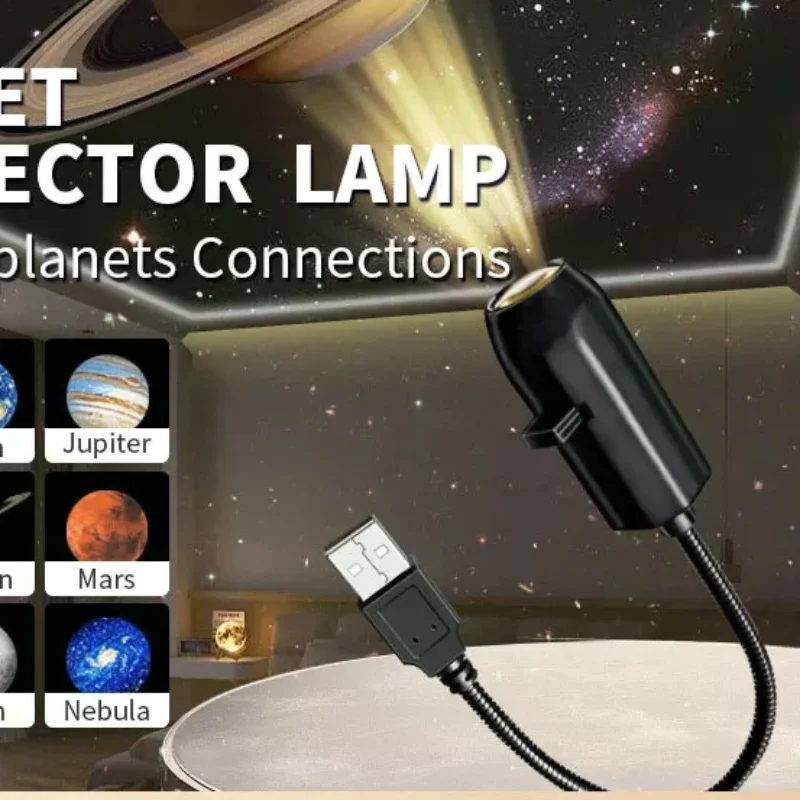 

USB Direct Plug Planet Projector Lamp Halloween Christmas Atmosphere Lights Creative LED Night Light For Bedroom Background