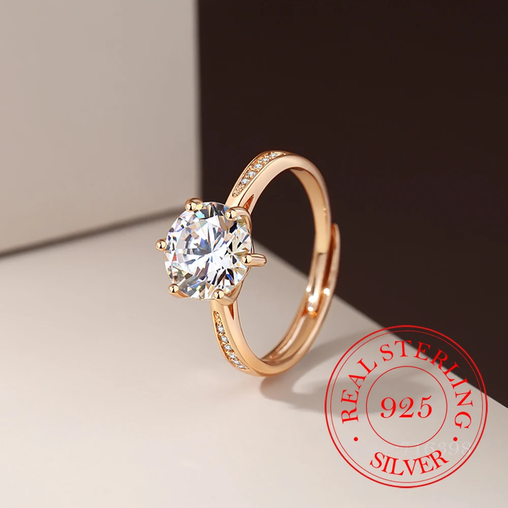 

Ювелирные изделия из стерлингового серебра 925 пробы, позолоченные 18 карат, изысканные кольца на палец с кристаллами для женщин, ювелирные изделия для свадебной вечеринки для девочек, подарок другу