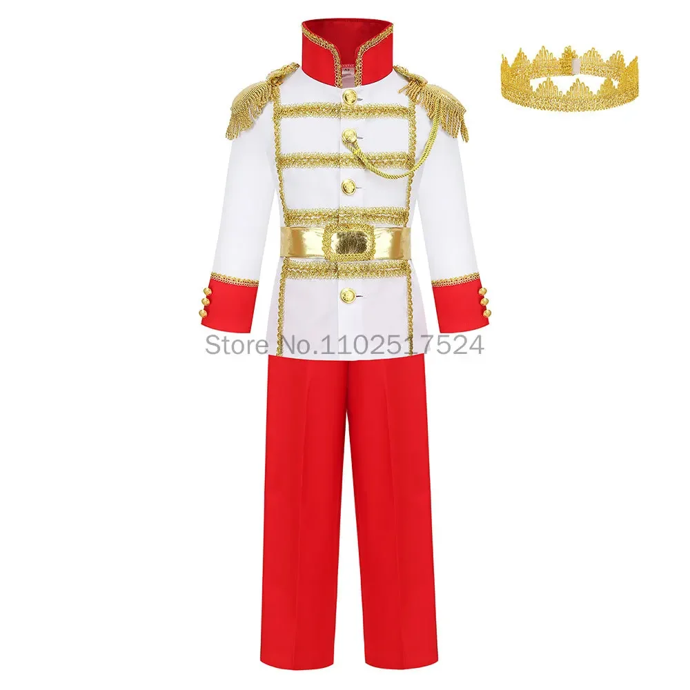 Halloween Christmas Cosplay Carnival Baby Boys Prince Birthday Party Fancy Dress Up King Cloak Kids Charming Prince Costumes