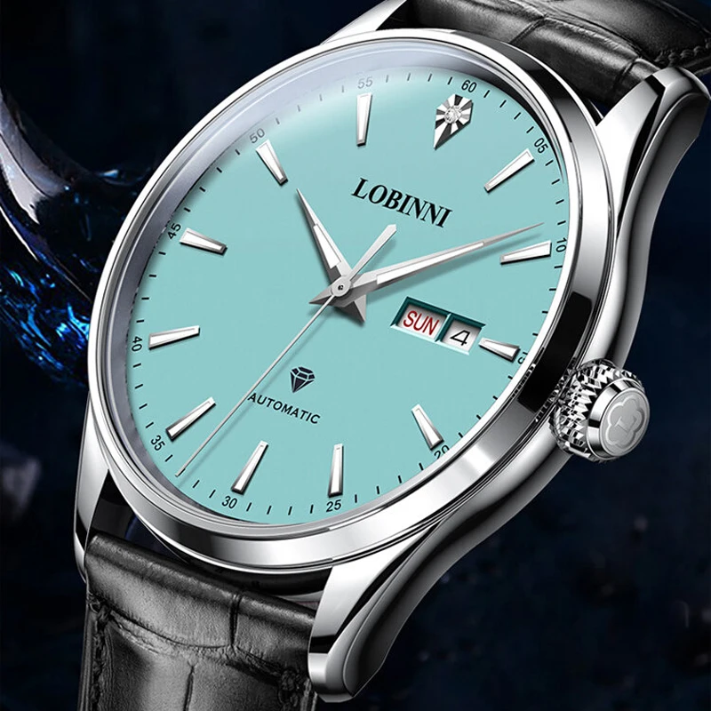 Switzerland Luxury Brand LOBINNI MIYOTA Automatic Mechanical Men's Watches Sapphire Waterproof Nature Diamond Luminous L19009