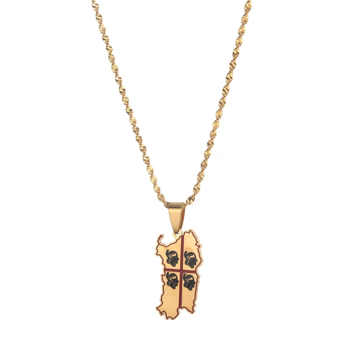 Ожерелье с подвеской из сардинии, цвет серебро и золото