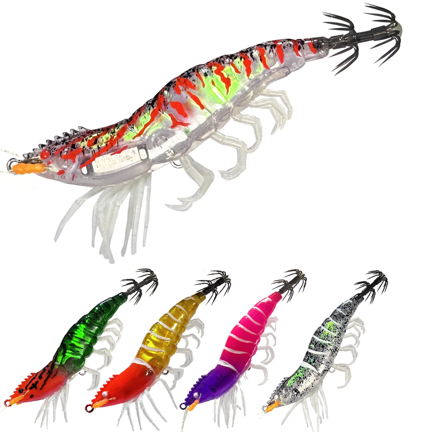 Señuelo luminoso Egi calamar Jig 10CM 11G cebo para camarones Señuelos de pesca Jigging pesca en el mar anzuelo de pulpo señuelo Egi anzuelo de calamar de agua salada