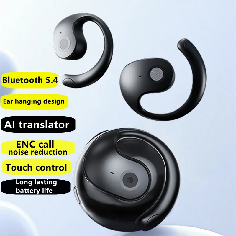 Translator Earbuds C Type Earphone Bluetooth 5.4 AI Translator ENC Noise Canceling Touch Control Over Ear Headphones For iPhone