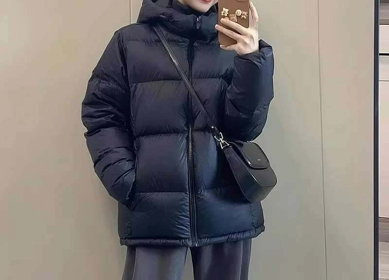 Veste en duvet de coton noir pour femme, manteau d'hiver à capuche épais haut de gamme, nouvelle collection 2025