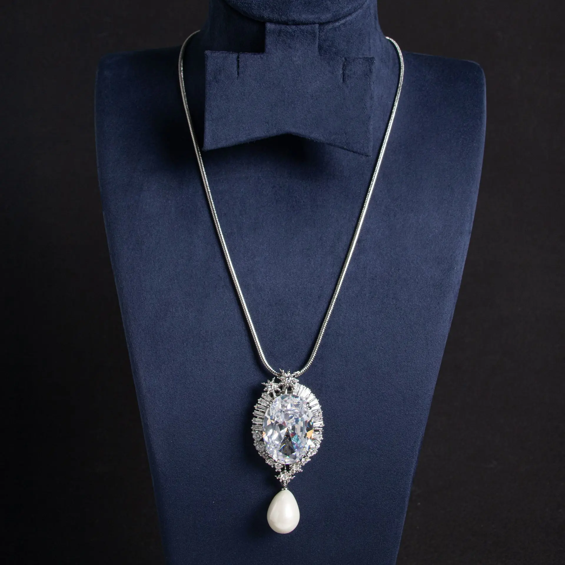 Semplice Cento Gocce Perle Gioielli Collana Orecchini Donna Sposa Traslucido Set Partito Matrimonio Sposa Accessori M-230
