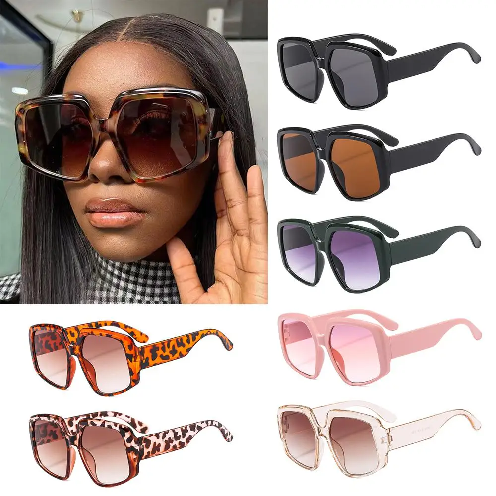 

Women's Oversized Sunglasses Square Sun Glasses Trendy Shades Goggle Big Frame Eyeglasses Large Eyewear Vintage UV400