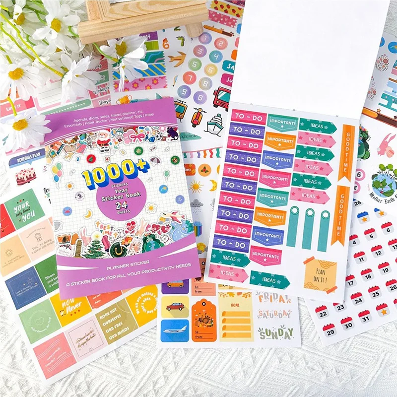 2024 Planner Stickers - Monthly Planner Stickers And Accessories 24 Pages 1000+ Calendar Stickers Festival Stickers Easy To Use