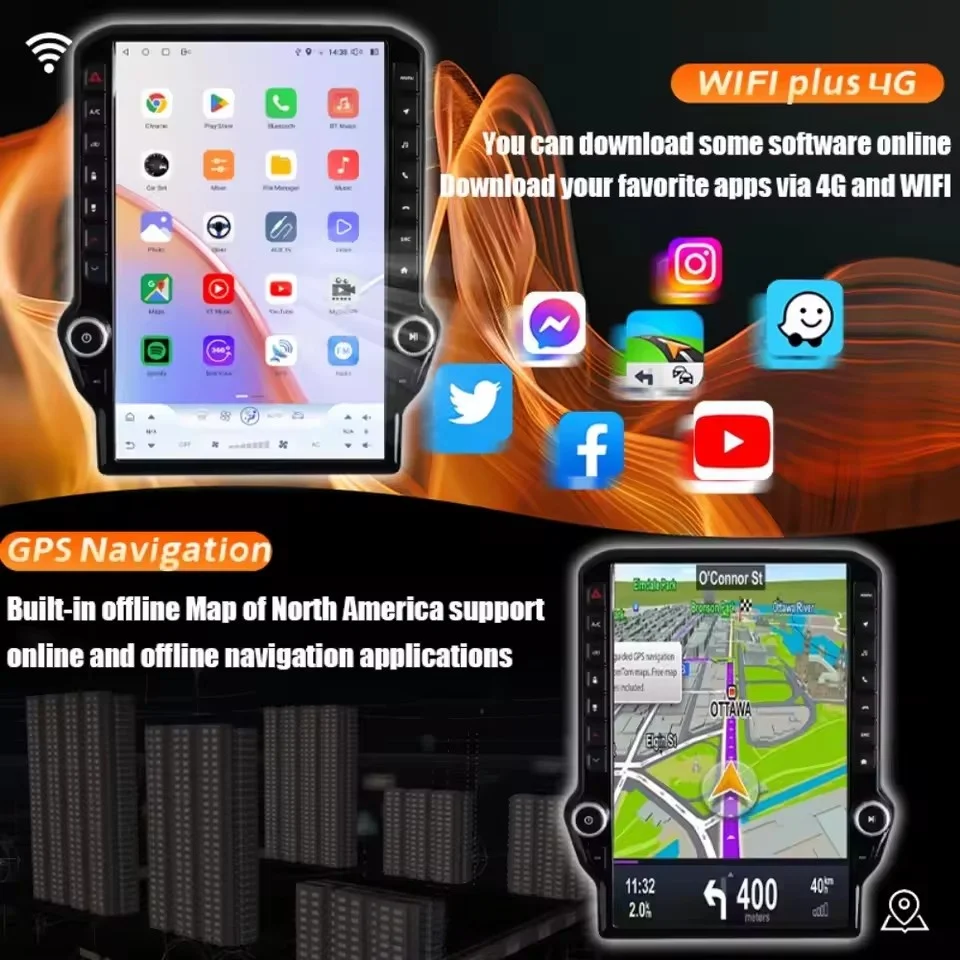 

For Dodge Ram 1500 2500 3500 2012-2019 Car Radio Carplay GPS Navigation Android Screen Auto Stereo Multimedia Video Player