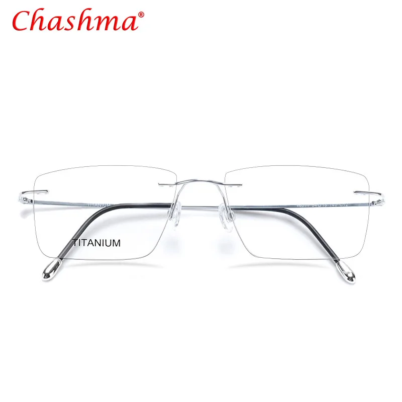 

NEW Titanium Glasses Frame Men European Design Square Rimless Prescription Eyeglasses Eyewear Frame for Women