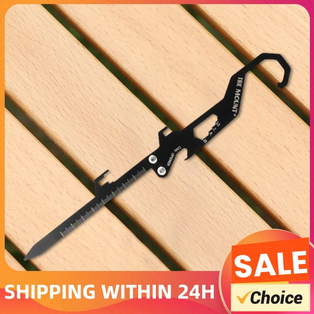 Foldable Camping Stakes Multifunctional Outdoor Tarp Pegs Stainless Steel Tent Ground Stakes for Outdoor Camping Canopy