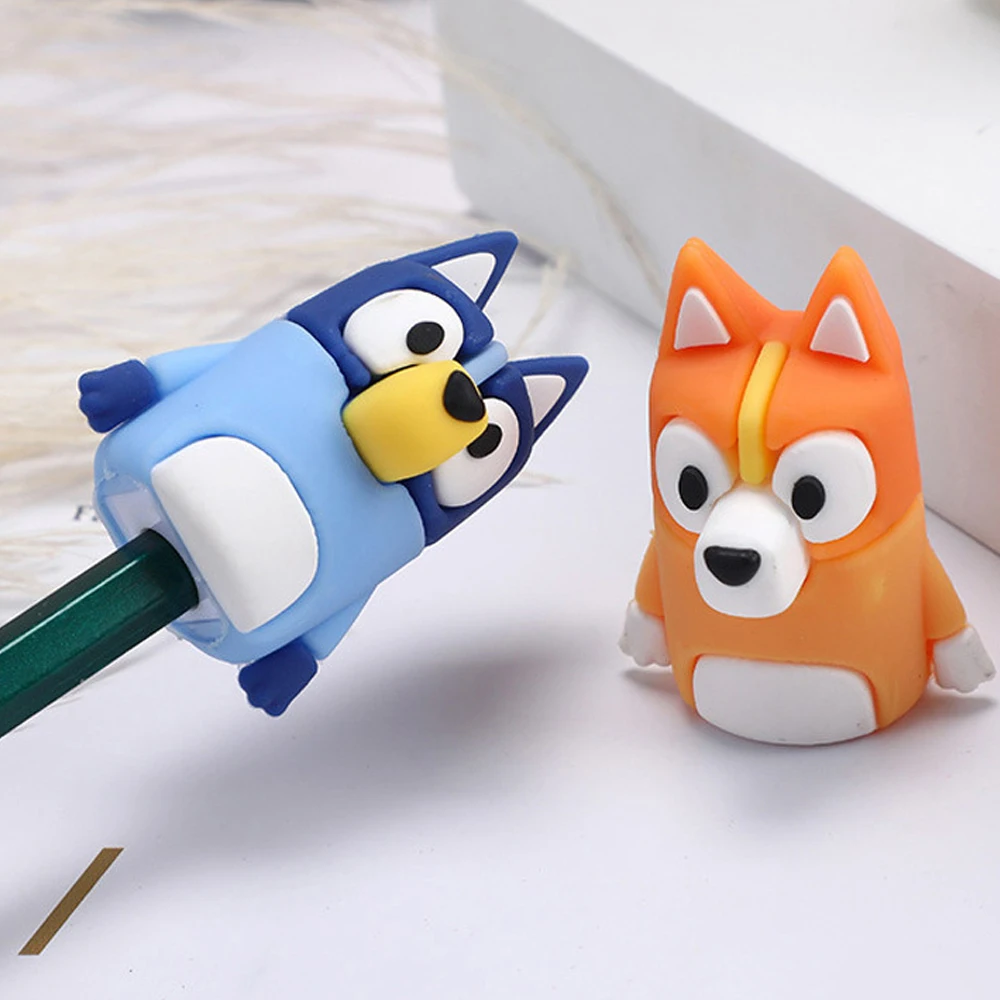 Bluey Soft Rubber Pvc Pencil Sharpener Cute Box Stationery Baby Pencil Sharpener Students Learn Stationery Boy Children Gift