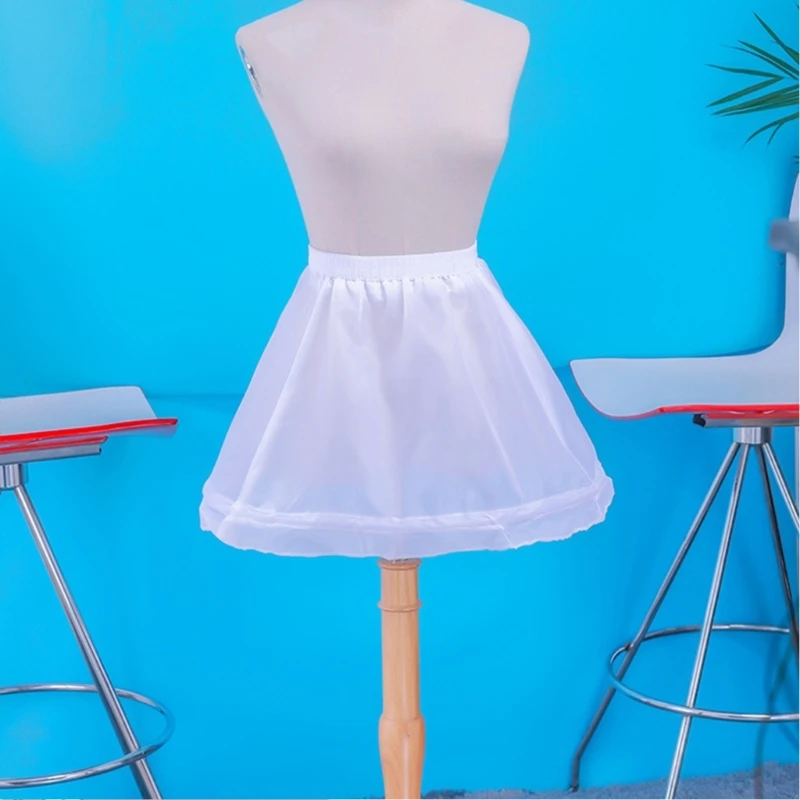 ZB91 Little Girl Petticoat Underskirt Girl Crinoline Underskirt A-line Petticoat Short  Underskirt For Lolita Dress with Hoop